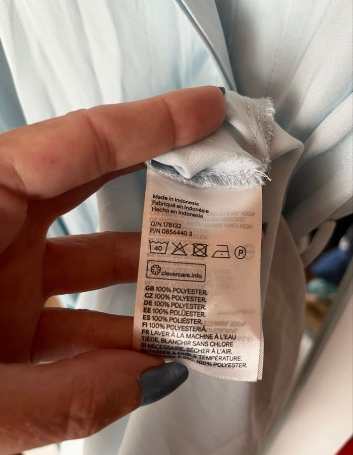 Robe chemise courte bleu clair T38 H&M neuve 🩵 - photo numéro 3