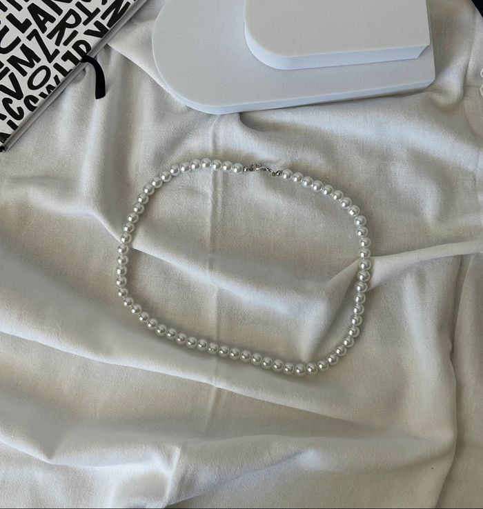 Collier Aesthetic de perles Blanches - photo numéro 4