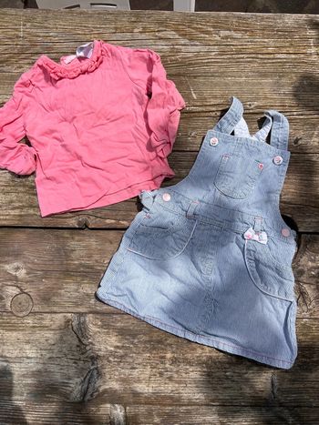 Ensemble salopette c&a taille 9-12 mois