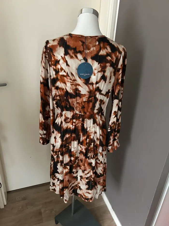Andromède, robe imprimée, multicolore neuf avec étiquette, taille L/40 - photo numéro 5