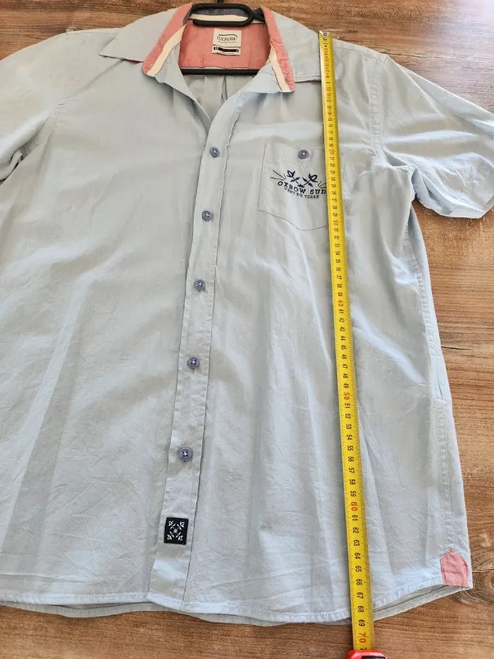 Chemise manches courtes Oxbow excellent état Taille S bleue clair uni - photo numéro 7