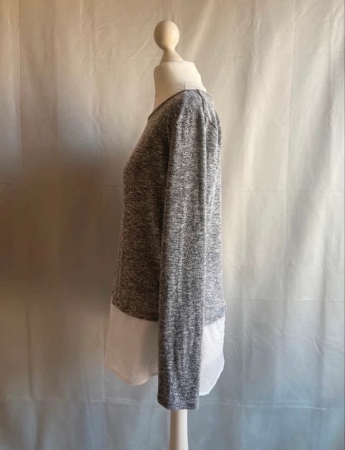 Pull chiné noir et blanc Fashion Express taille 38 / M - photo numéro 3