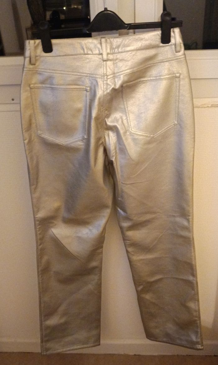 Pantalon sili cuir argent - photo numéro 2