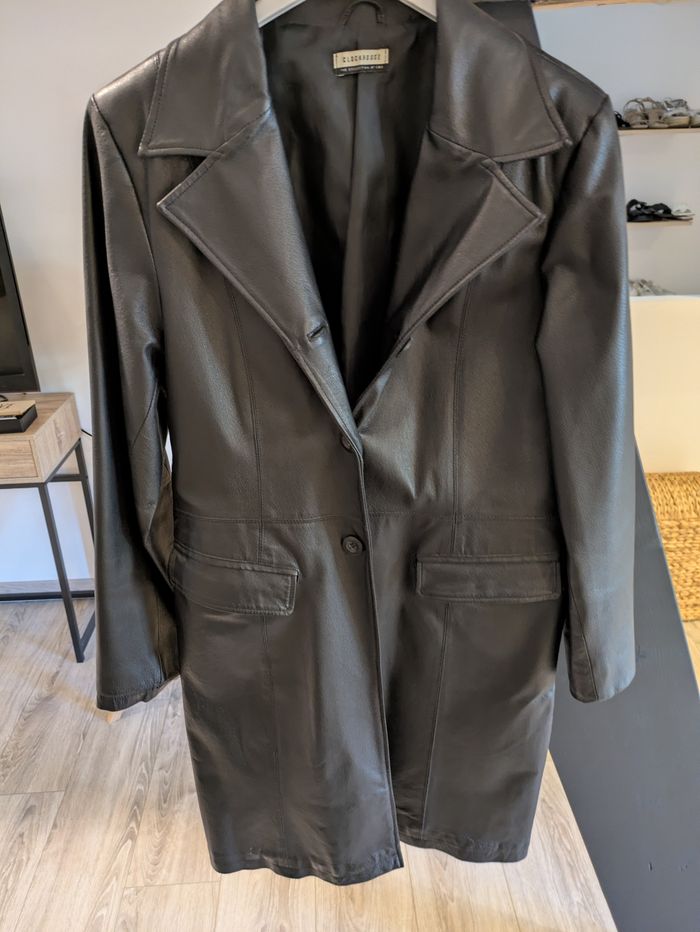 Manteau en cuir noir - photo numéro 4