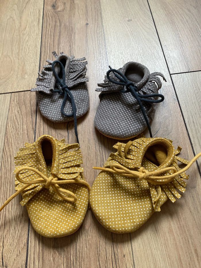 Lot chaussons cuir