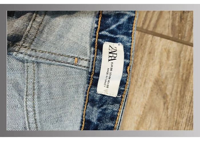 Jeans bleu destroy et usure dans le bas Zara Taille 36 - photo numéro 6