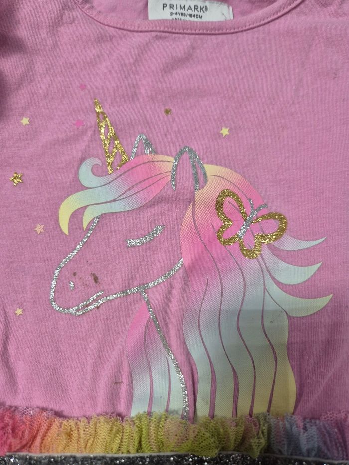 Robe 4 ans licorne avec tulle multicolore été printemps - photo numéro 5