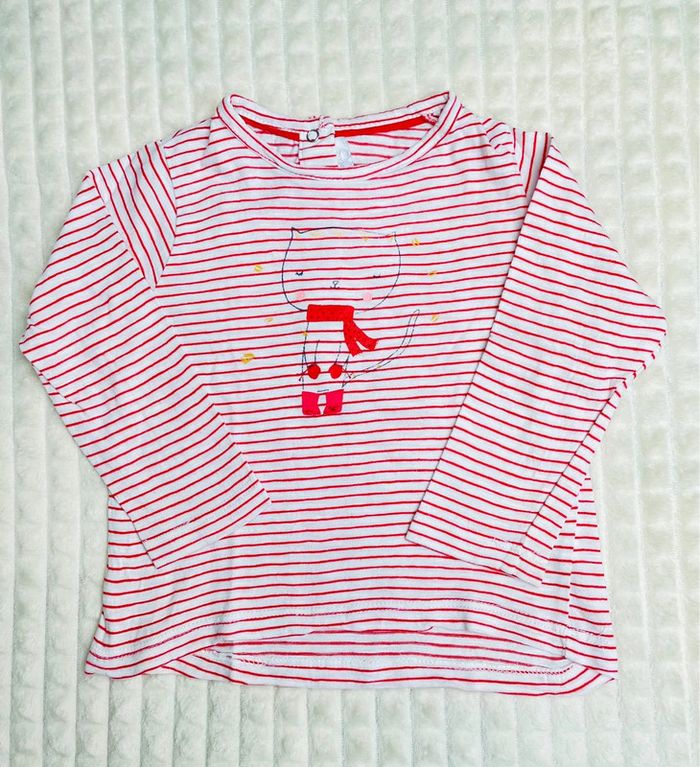 Tee-shirt fille manches longues, 18 mois