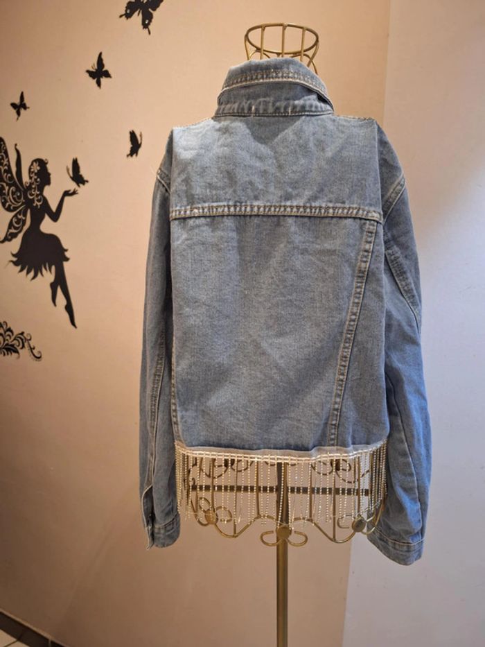 Veste en jeans & strass - photo numéro 4