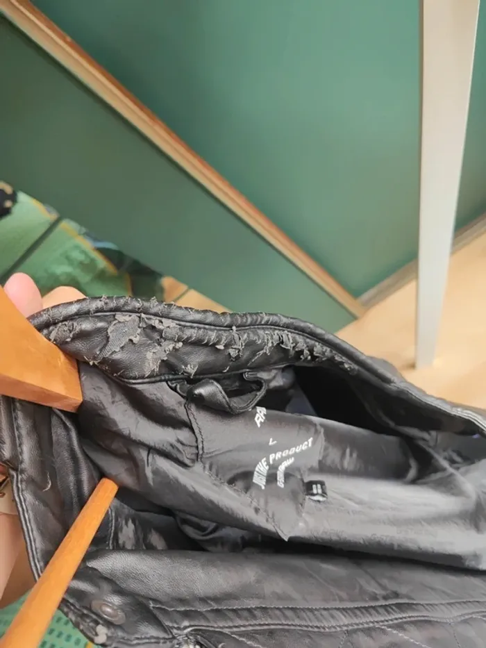 Veste en cuir noire homme Gstar taille L - photo numéro 4