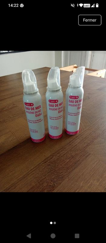 Lot de 3 bombes eau de mer Care+