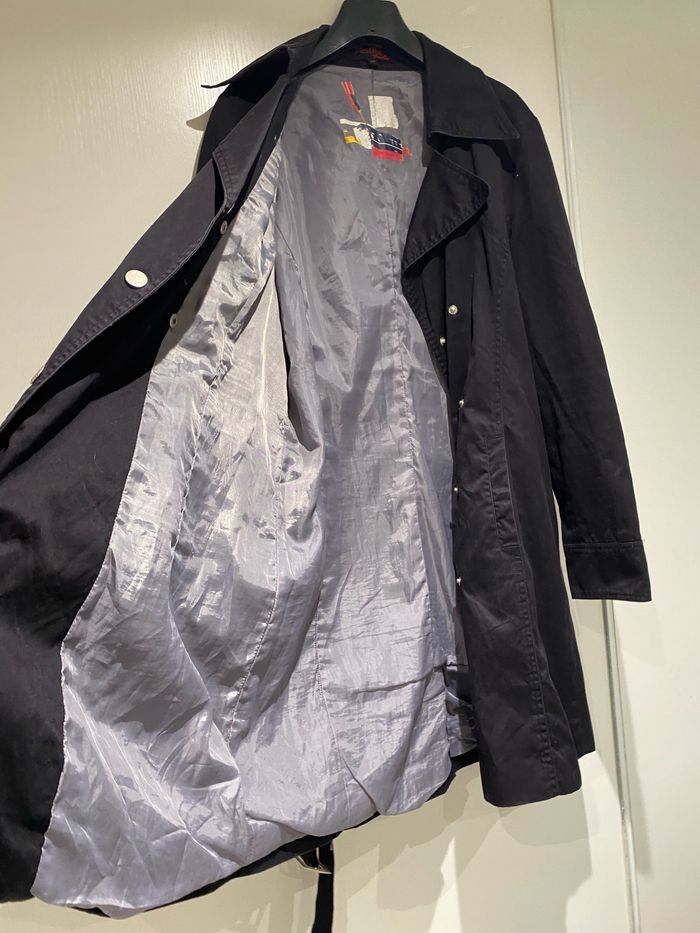 Trench noir, taille 44 pastille, menthe, coton - photo numéro 7