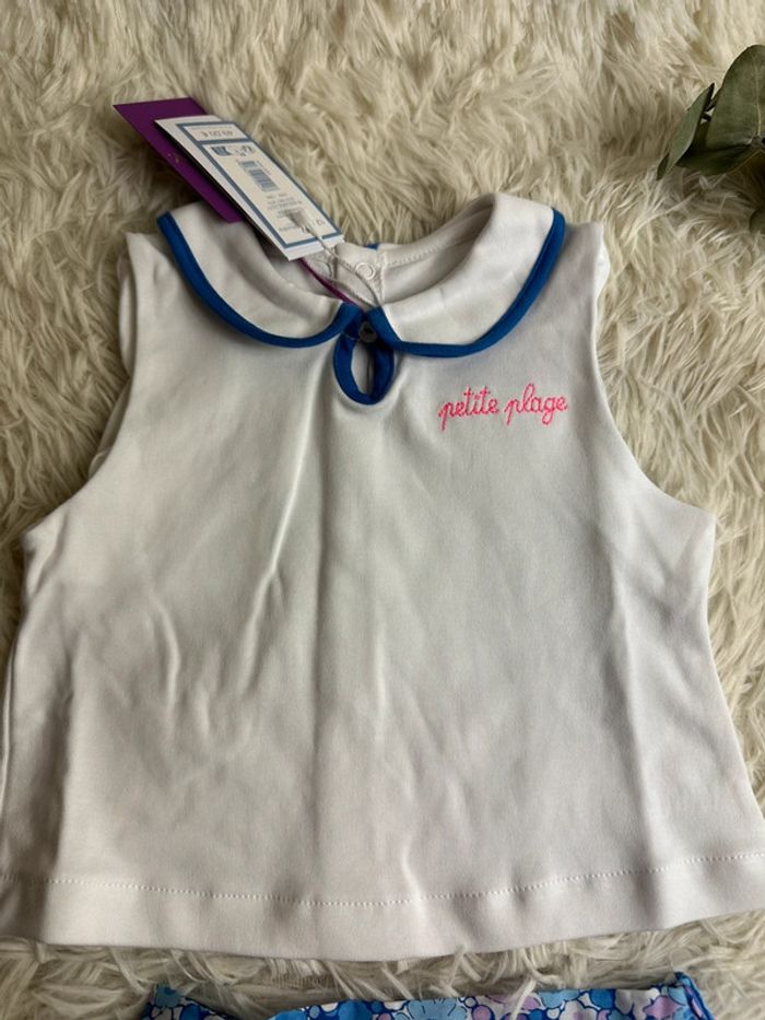 Ensemble blanc et liberty Jacadi taille 12 mois - photo numéro 3