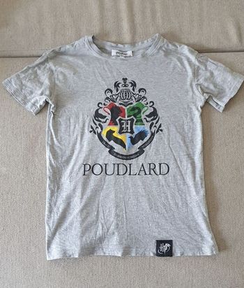Tee-shirt manches courtes gris Harry Potter Poudlard