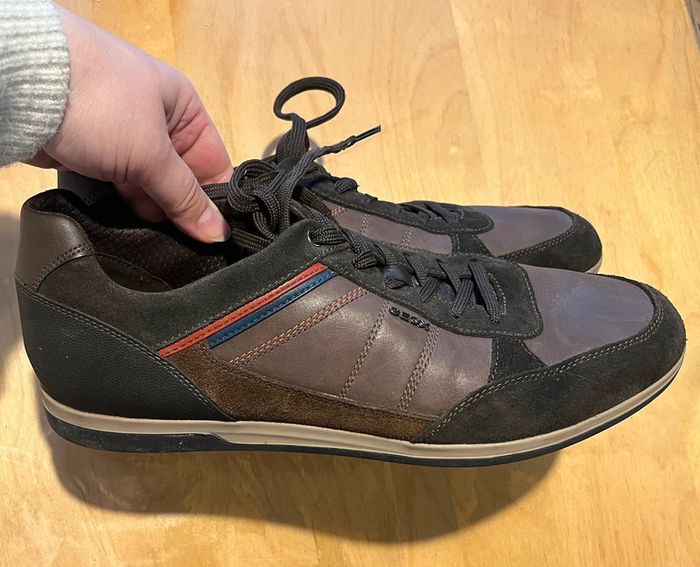 Derbys cuir marron Geox T.46 en TBE - photo numéro 3