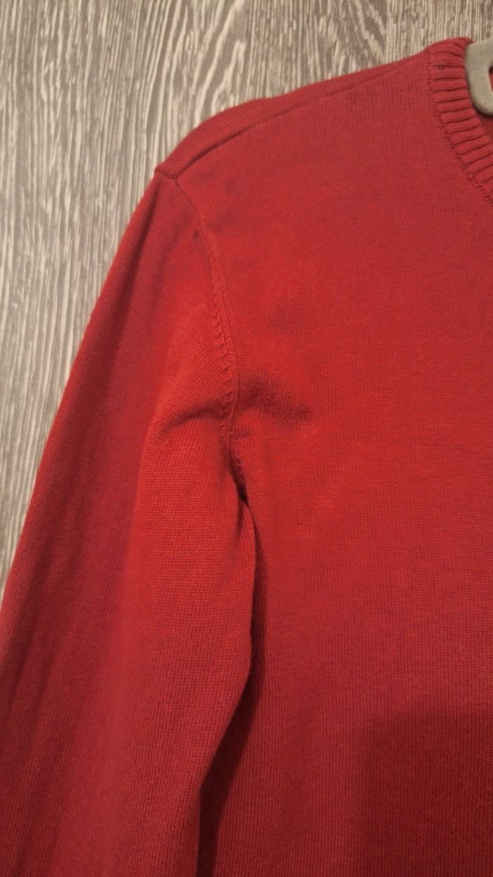 Pull à col rond leger en maille bordeaux - photo numéro 5