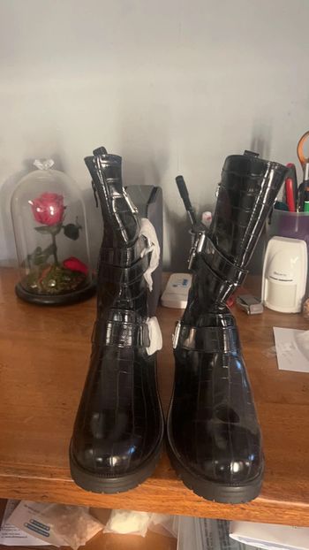 Bottes effet serpent noir