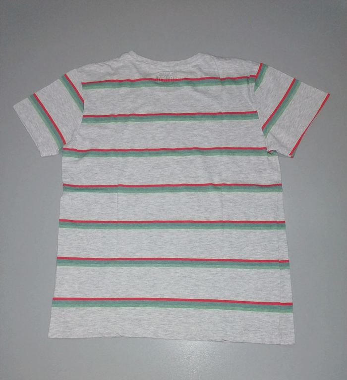 Tee-shirt gris rayé couleurs été M pour un 14.16ans (mesures en photos - photo numéro 3