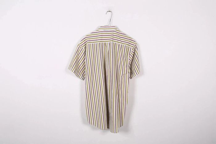 Chemisette vintage 90's en coton mélangé motif rayures (#240667) - photo numéro 3