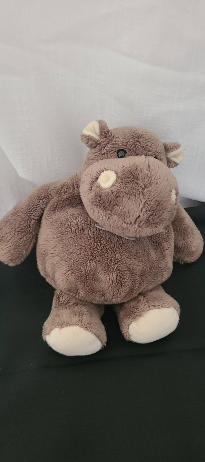 Peluche doudou hippopotame HISTOIRE D'OURS brun marron blanc crème - photo numéro 4