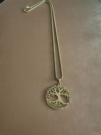 Collier et pendentif spirituel arbre de vie doré