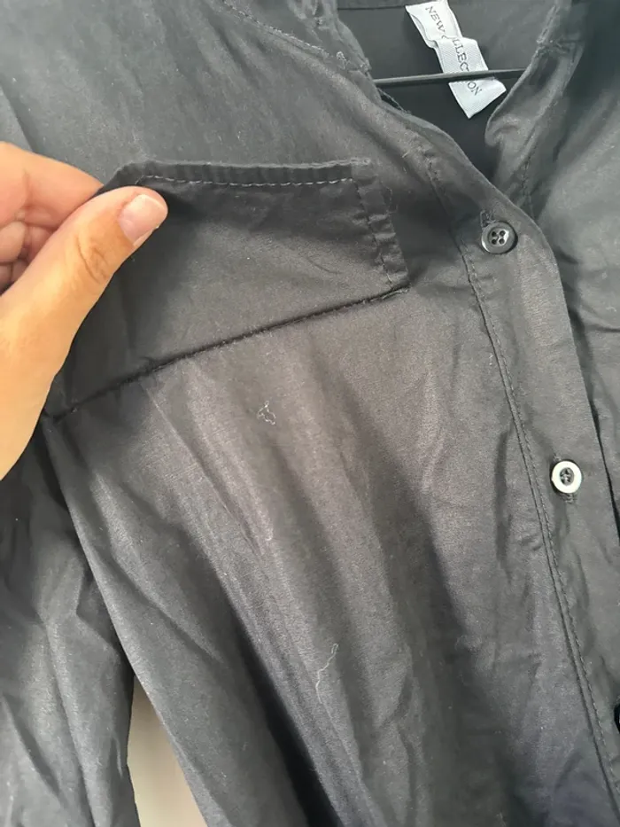 👗 Robe noir - effet chemise - taille unique - neuf sans étiquette - new collection - photo numéro 5