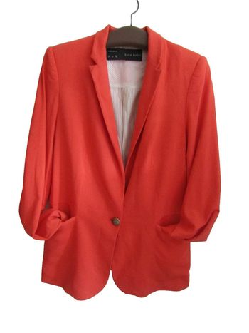 veste d'été blazer doublée couleur corail marque zara taille indiquée M = 38/40