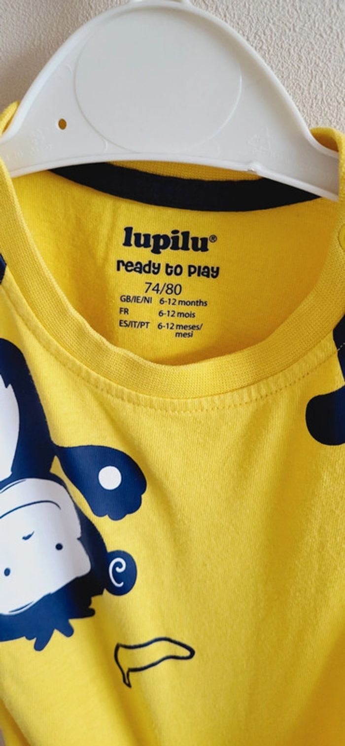 T shirt jaune 9 mois lupilu - photo numéro 3