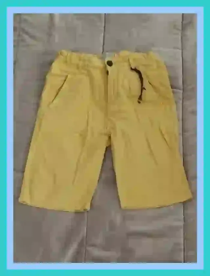 Pantacourt short Zara jaune moutarde garçon 10 ans  7511778151 - photo numéro 6
