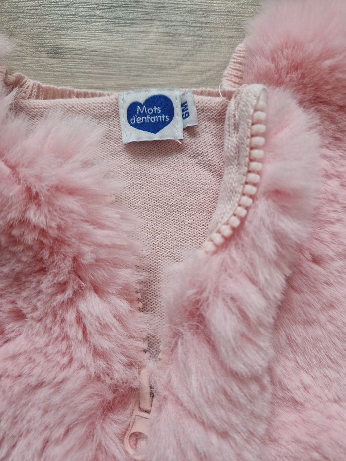 Gilet bébé fille en fourrure Mots d'enfants  6 mois - photo numéro 2