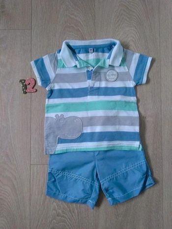 Ensemble garçon été polo short 12 mois