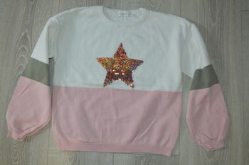 Pull blanc Orchestra 10 ans étoile sequins