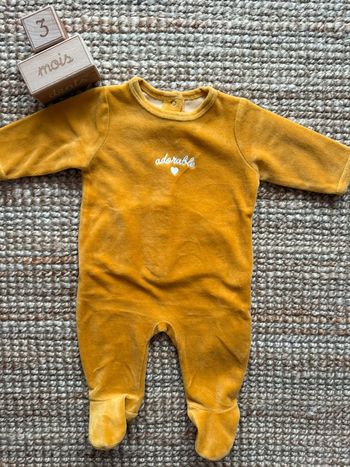 Pyjama velours Vertbaudet 3mois / 60cm
