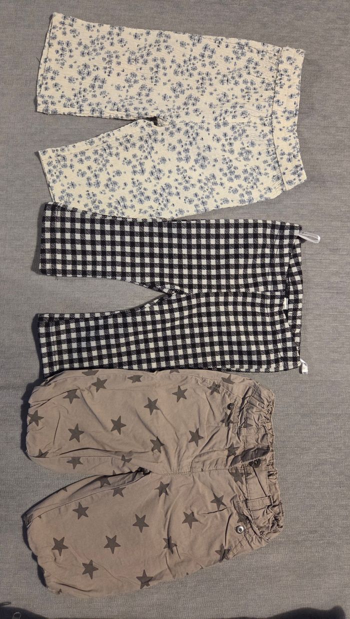 3 pantalons fille 6/9 mois