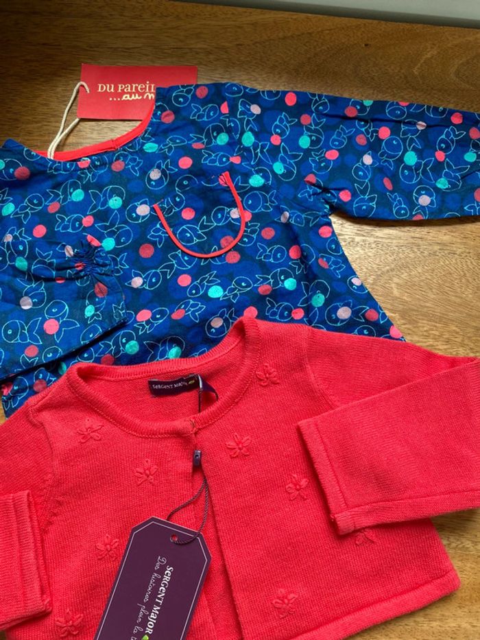 Ensemble blouse et gilet 6 mois - photo numéro 2