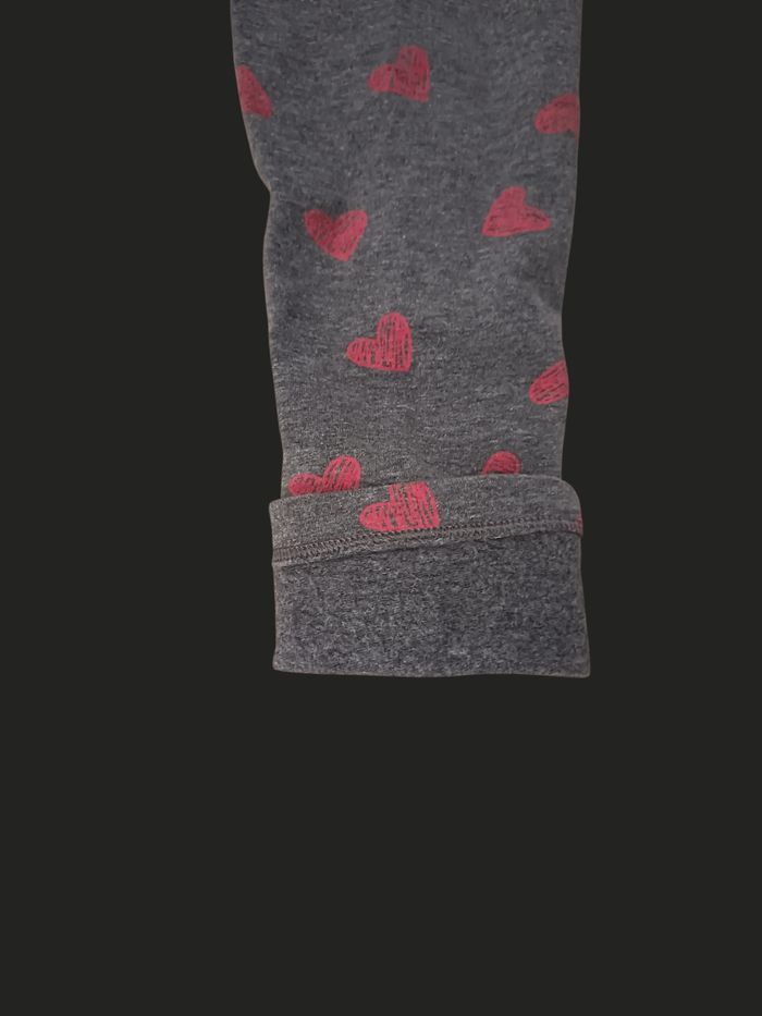 Legging gris chiné motifs coeurs molletonné taille 15/16 ans - photo numéro 3