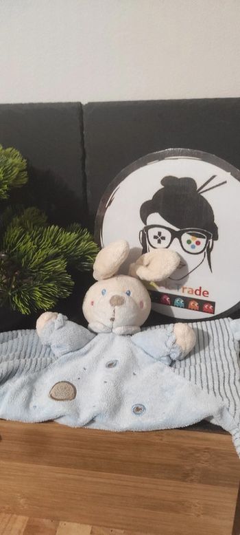 doudou lapin nicotoy bleu beige rayé rayure ronds Blanc Rose Noeuds Pois Avion