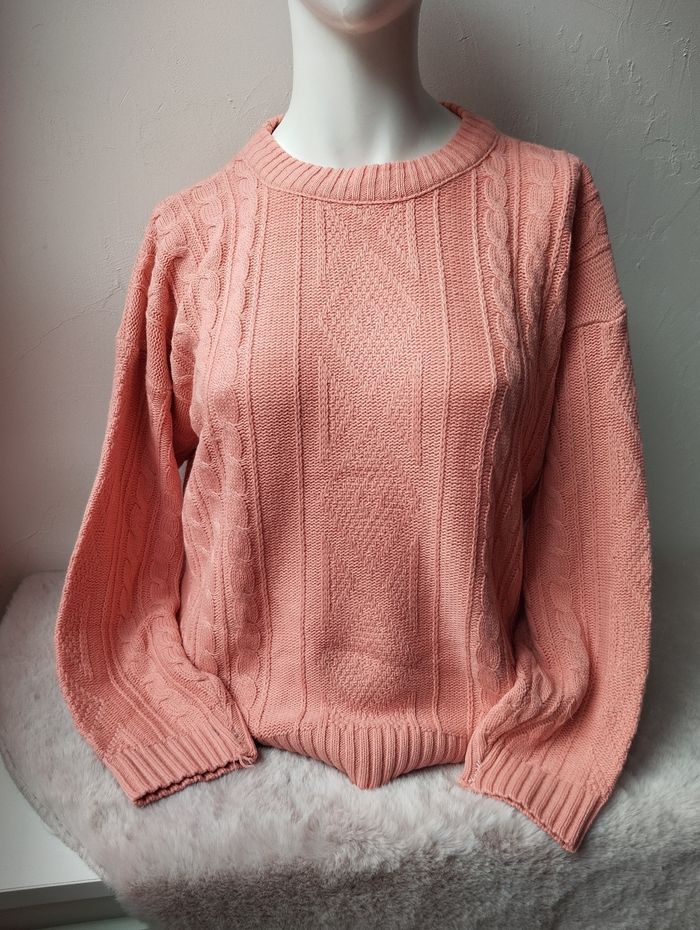 Pull vintage couleur corail