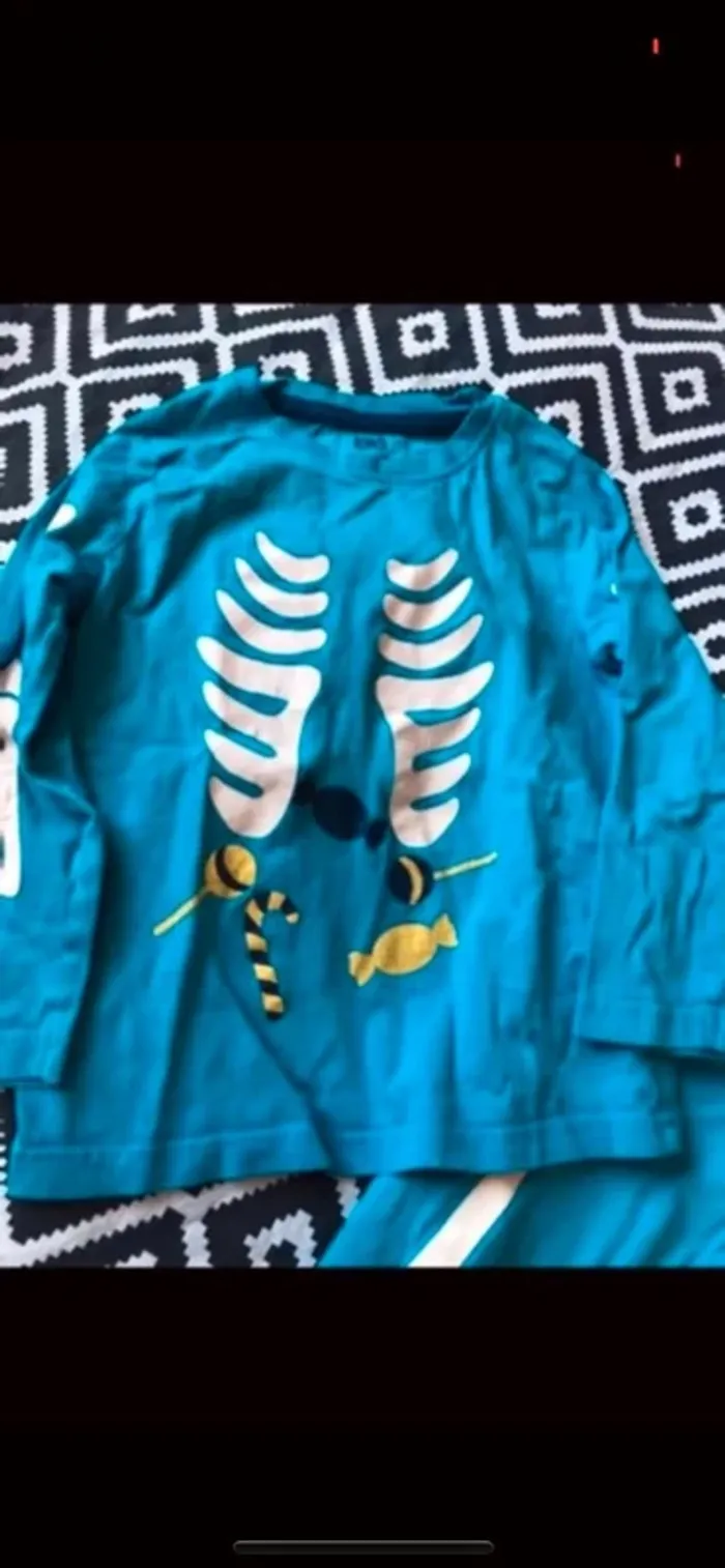 Pyjama squelette phosphorescent taille 4 ans - photo numéro 2