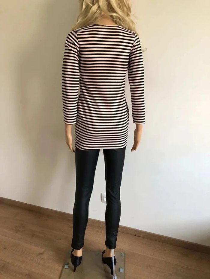 Haut rayé rose clair et noir taille XS excellent état - photo numéro 10