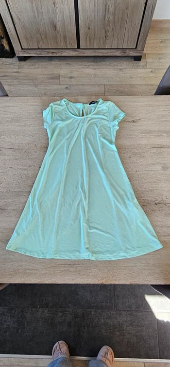 Robe courte évasée, menthe, à manches courtes, Kiabi, taille S
