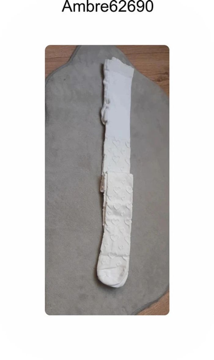 Collants blancs motif coeur h&m 4/6 ans (110/116 cm)