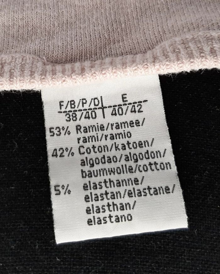 Très joli top rose poudré en ramie et coton avec motifs brodés - photo numéro 8
