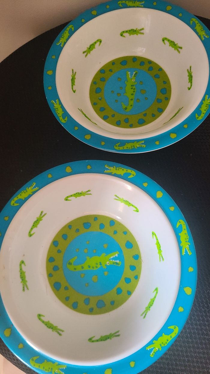 bol enfant motif crocodile lot