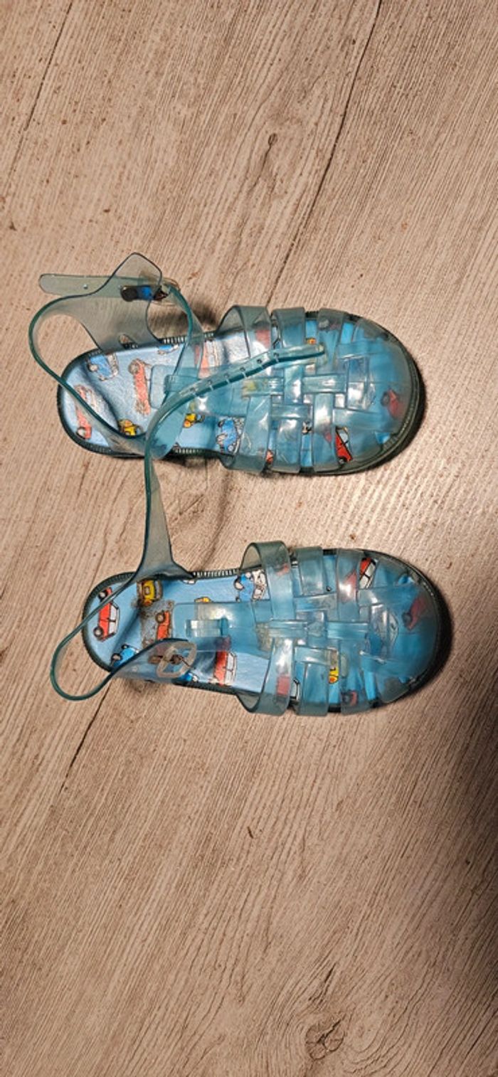 Chaussures d eau bleu, en plastique, pointure 27, peu mises - photo numéro 2