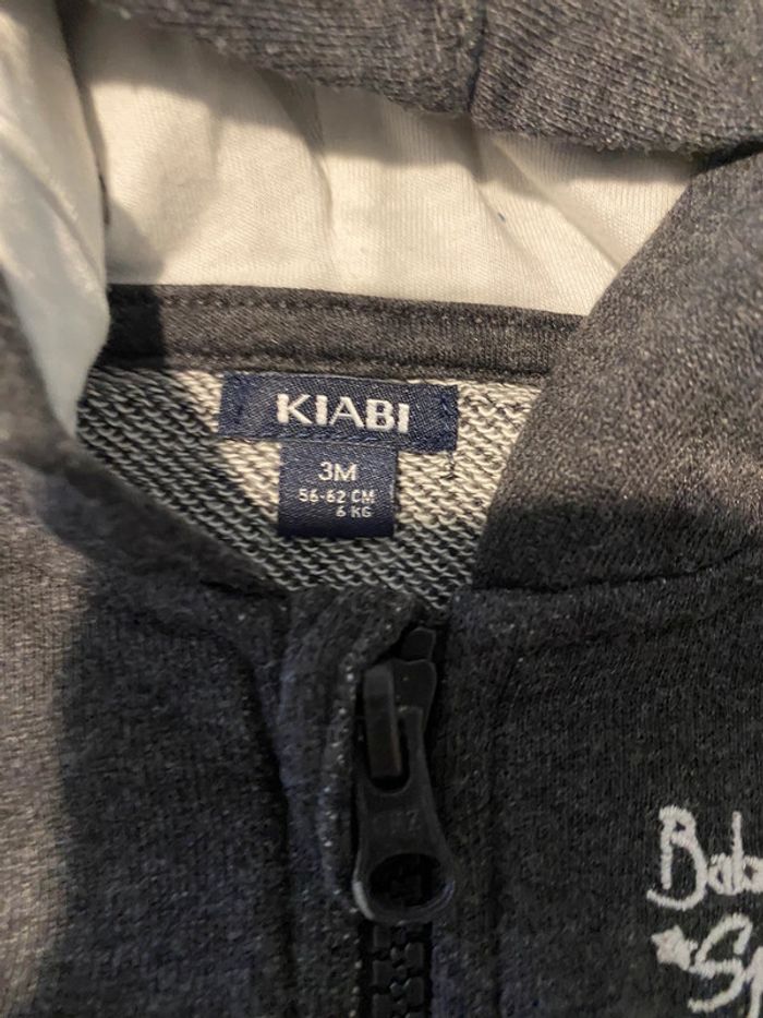 Gilet zippé à capuche gris foncé baby & co - photo numéro 2