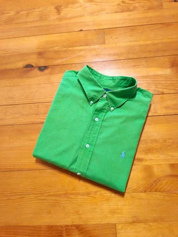 Chemise Ralph Lauren - Blake - Logo brodé bleu - Vert clair - Taille XL