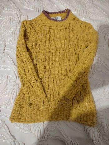 Pull Zara grosse maille couleur moutarde