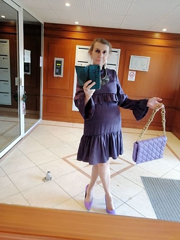 Robe chic GOLD & SILVER ( 10 % Soie )