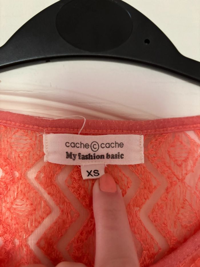 Top rose • Cache Cache • Taille XS - photo numéro 3